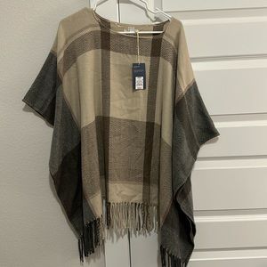Plaid Poncho Sweater